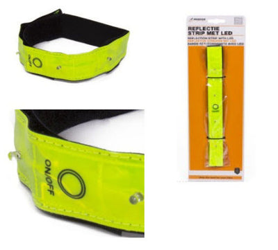 Bracciale a LED giallo fluorescente. batterie incluse
