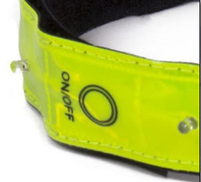 Bracciale a LED giallo fluorescente. batterie incluse