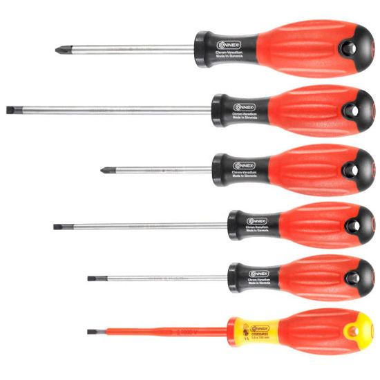 Set cacciaviti a croce piatti Connex 6 pezzi