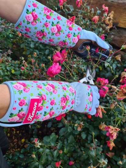 Guante Keron rosa ortiga mt8m rosegarden puño largo