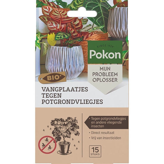 Pokon bio trampas adhesivas contra moscas de tierra para macetas 15 piezas