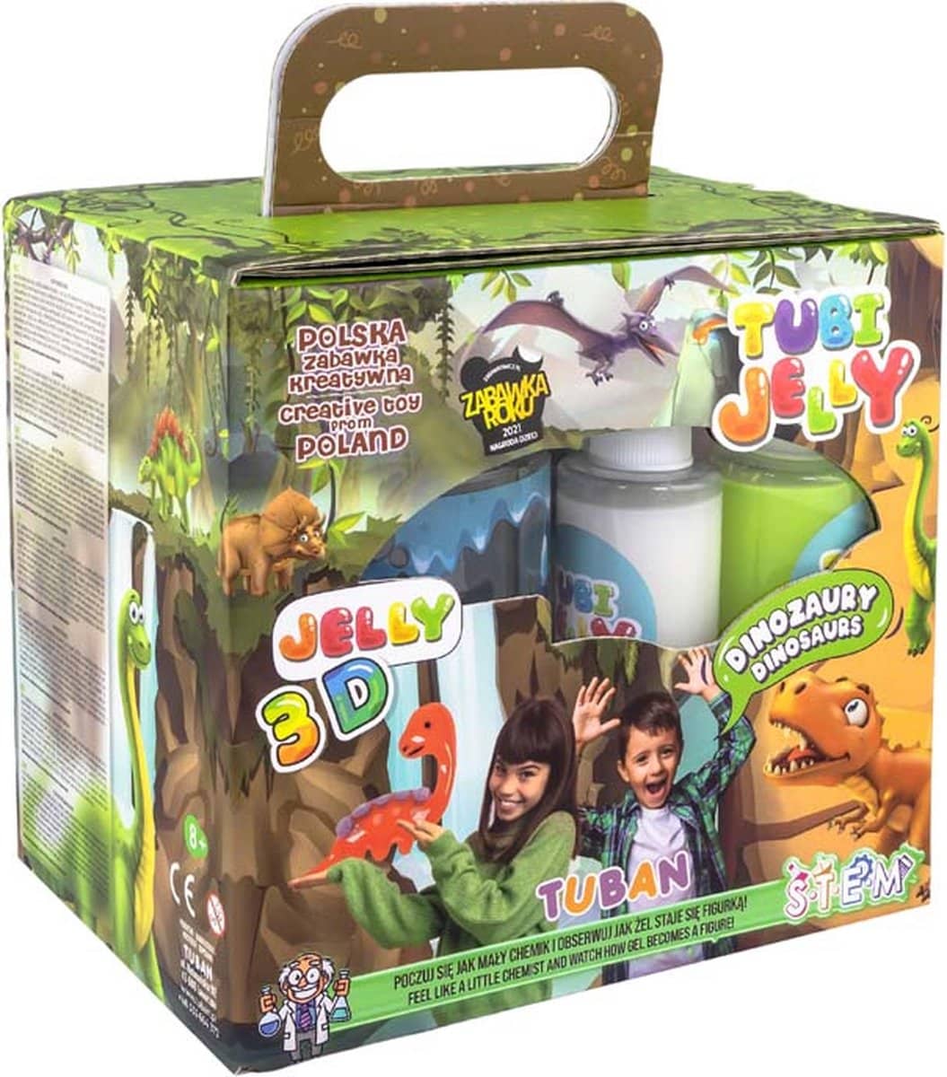 TUBI JELLATY 6 Colors con acuario pequeño de dinosaurios