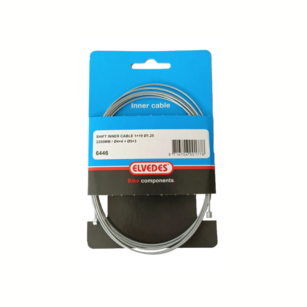 Switch Elvedes Cavo interno 2250 mm 1 x 19 Galvanizzato Ø1,25 con N Nipple Ø4 × 4 + Tø5 × 3 (per pezzo)