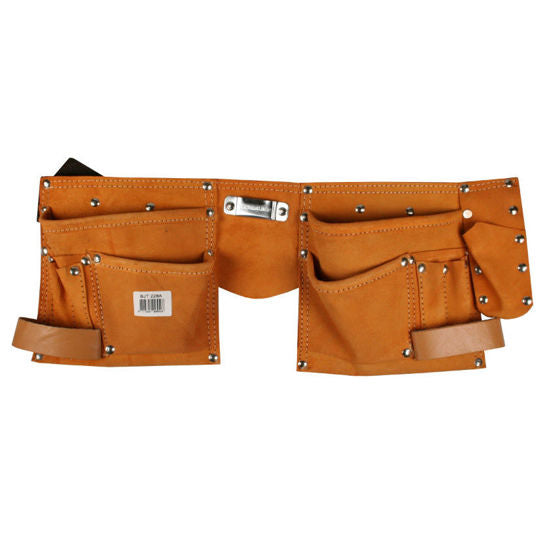 Grembiule porta attrezzi in denim in pelle 10 tasche