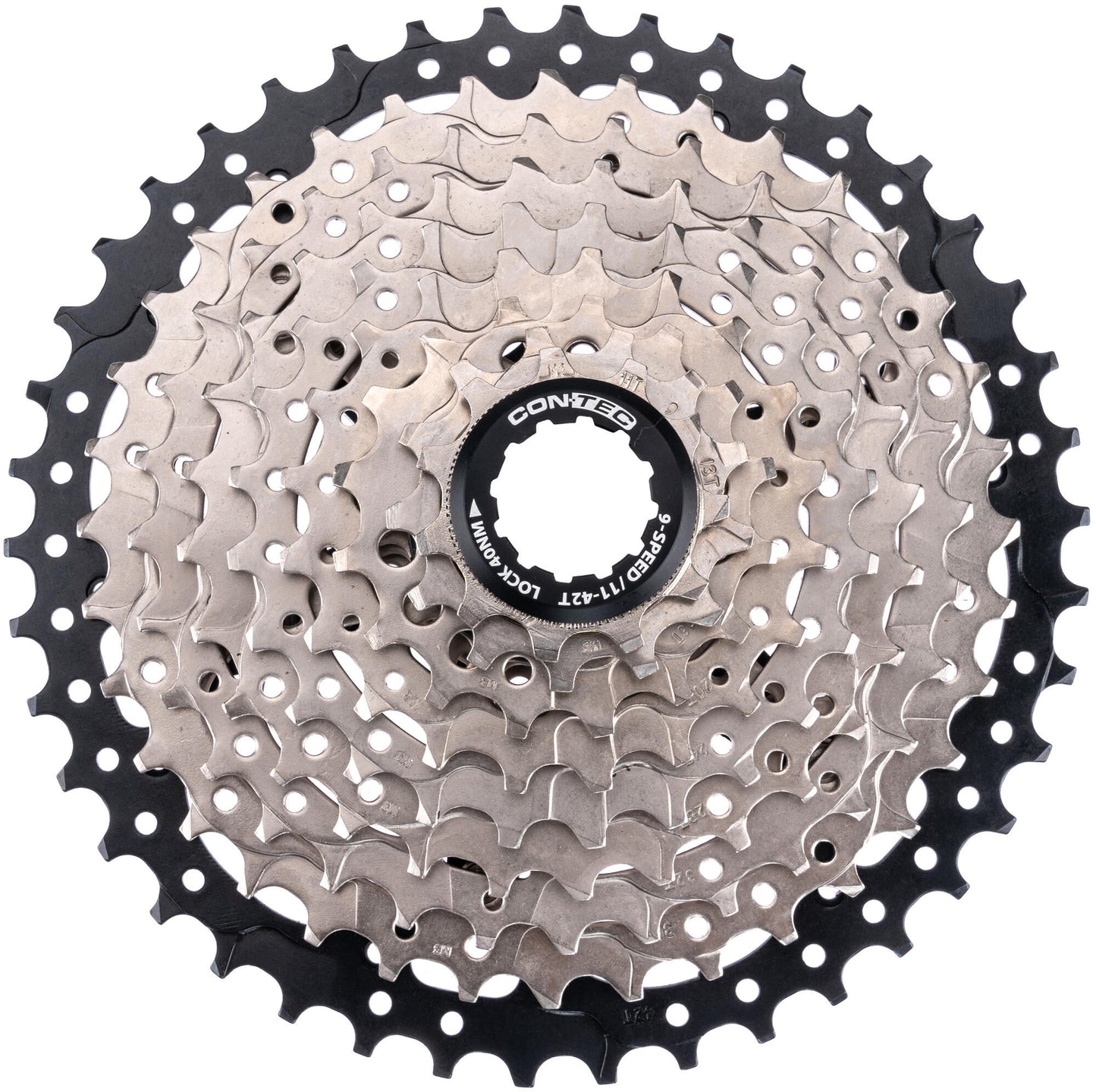 Cassetta pignoni Contec grad ct cas.sprocket grad 11-42t 9v argento. nero