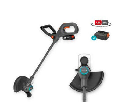 Gardena gazontrimmer easytrim 25 18v grastrimmer (grijs turquoise, accu en oplader niet inbegrepen)