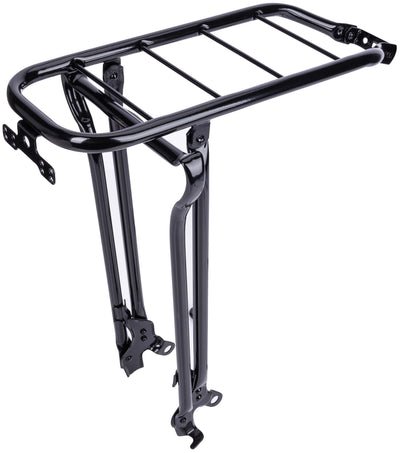 bagagedrager met klapstandaard 28 inch staal zwart