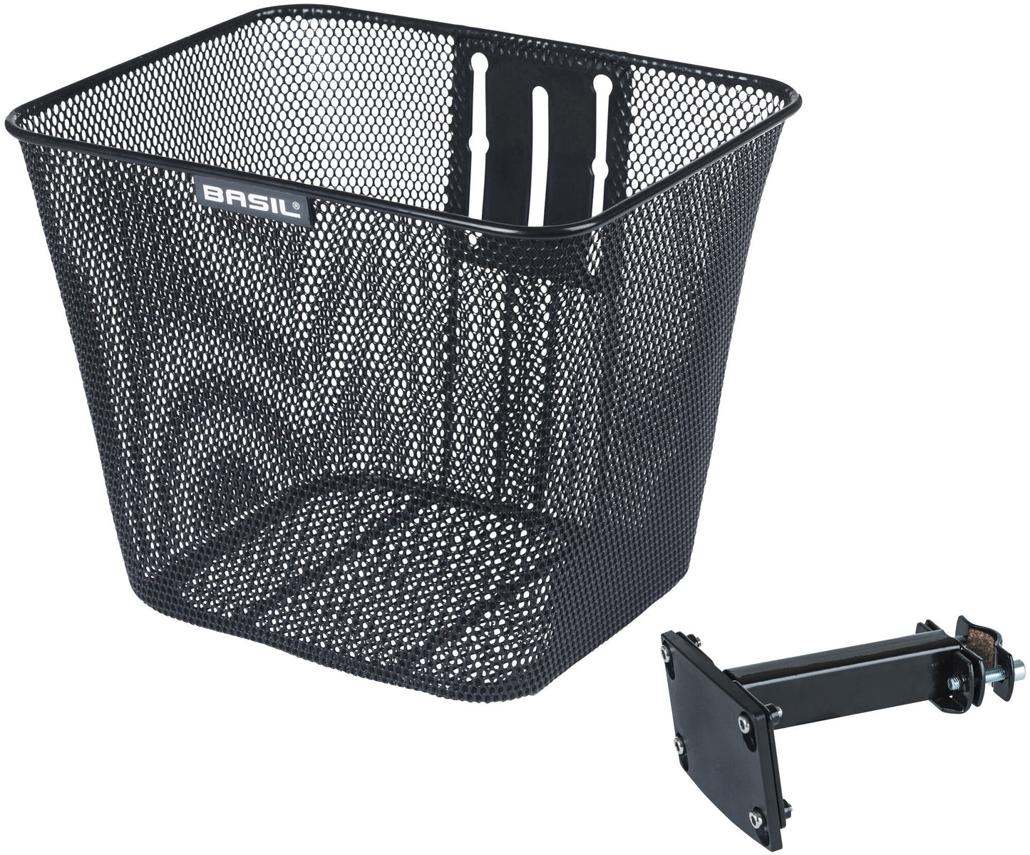 Basil Bicycle Basket Bilbao con montaggio fisso 26 x 22 x 27 cm nero