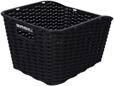 Basil Weave WP - Canasta de bicicletas - En la parte posterior - Negro