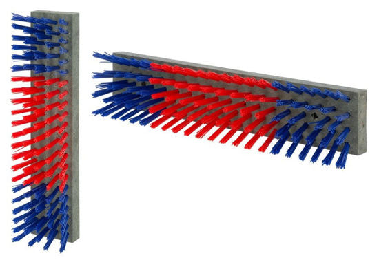 Spazzola per bestiame nylon blu-rosso-blu 50x10cm