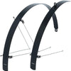 Contec spatbordset flat fender ct fender set flat fender 28 32mm alu black