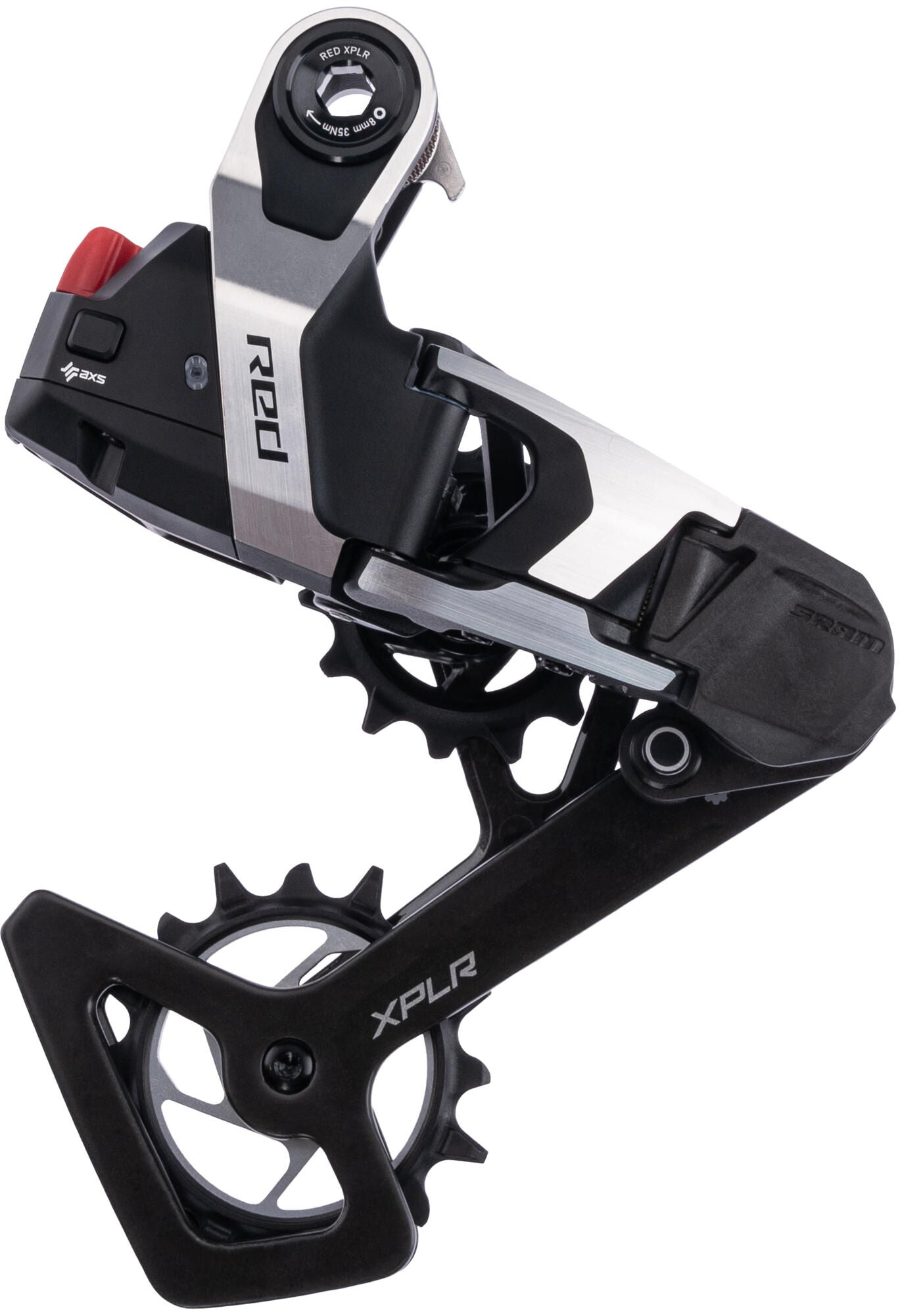Derail posteriore SRAM. AXS XPLR rosso E1 10-46t argento