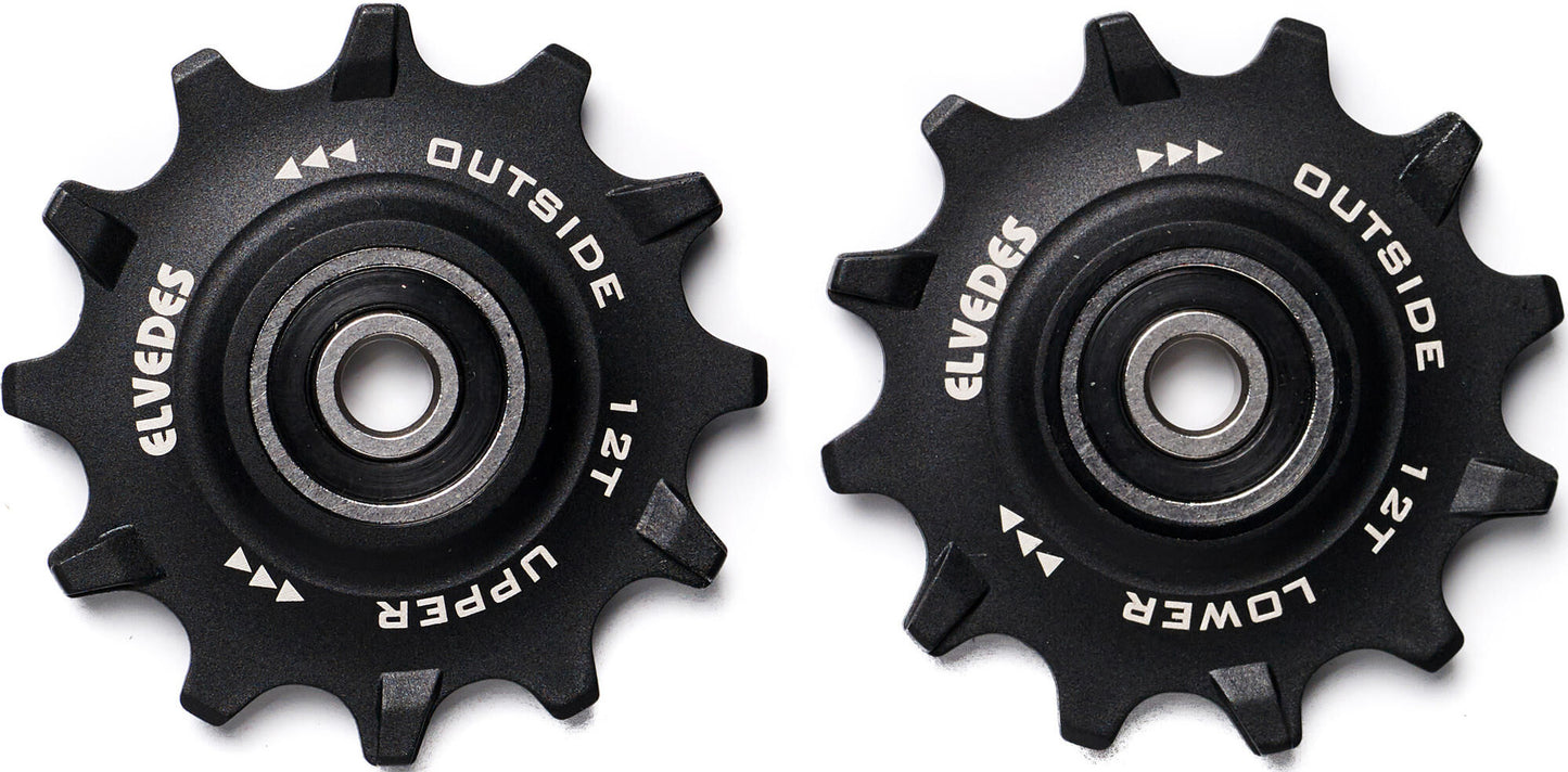 Elvedes derailleurwieltjes RVS 12T 11V sealed narrow wide