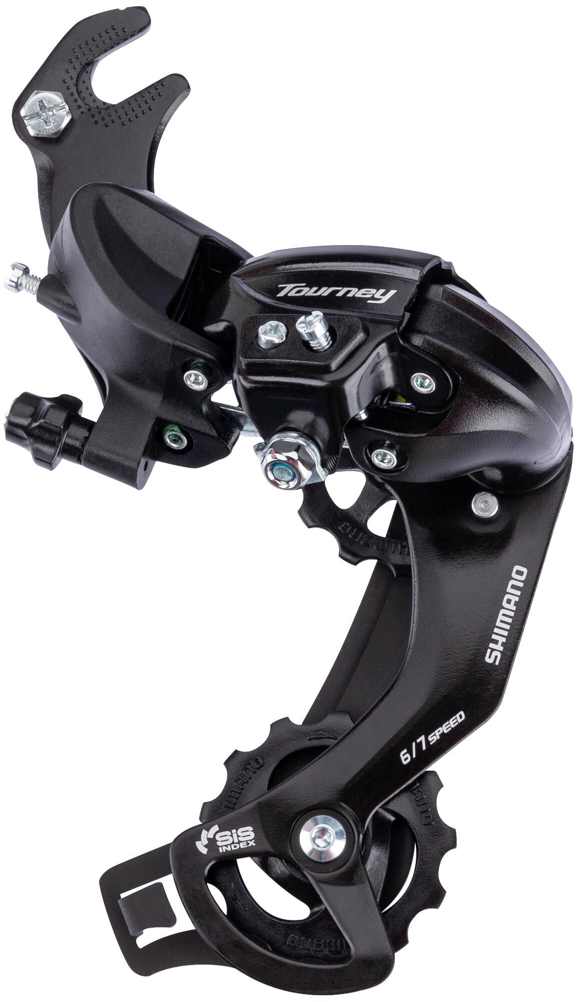 Tourney TY300 achterderailleur 6 7-speed met haak zwart