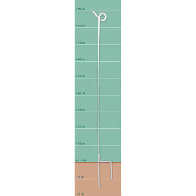 Ako metalen paal met krulisolator wit 10 stuks