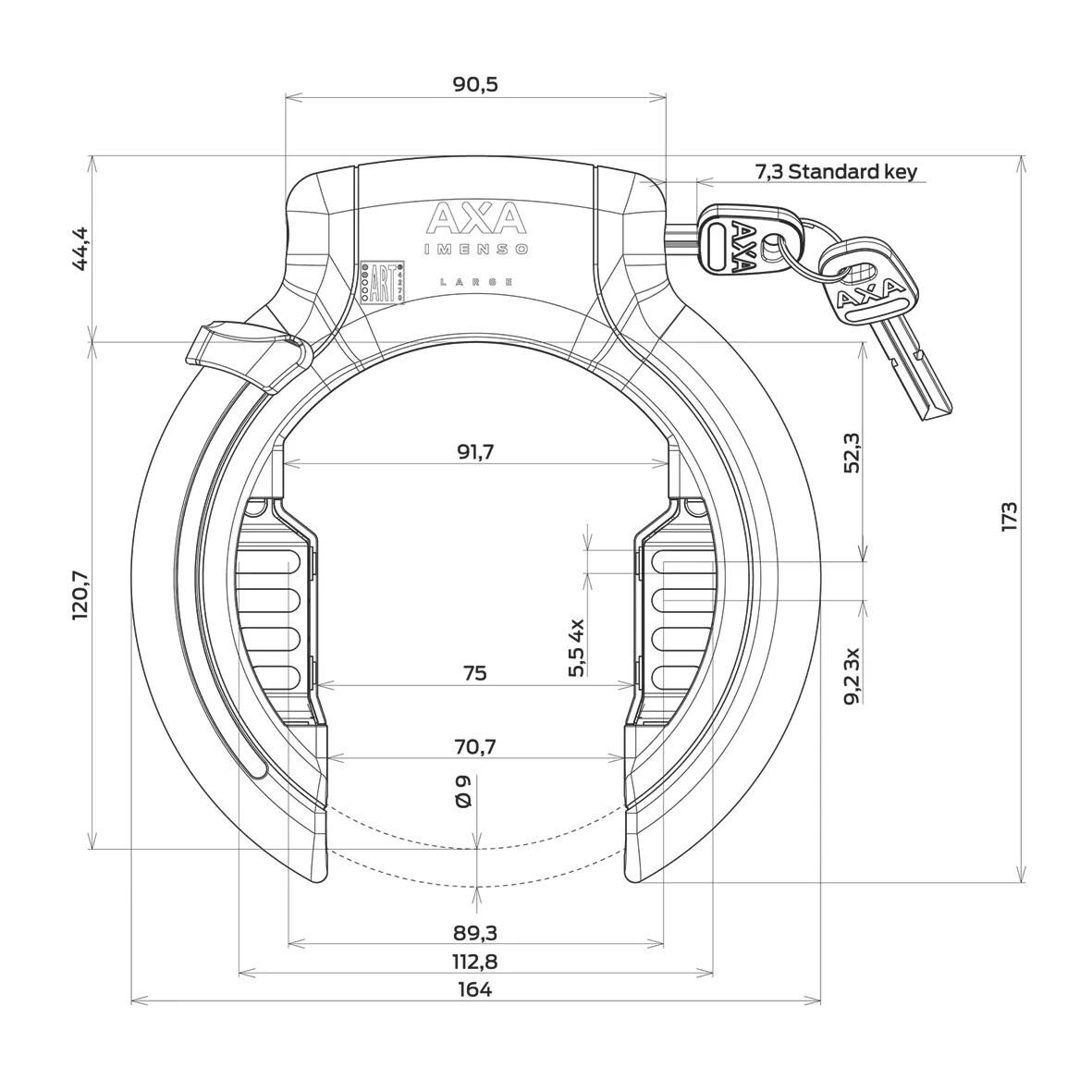 Axa block xxl retractable frame lock