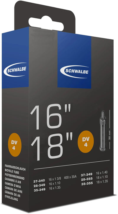 Schwalbe Tubo interior DV4 16 18 pulgadas 28 37-340 355 32 mm