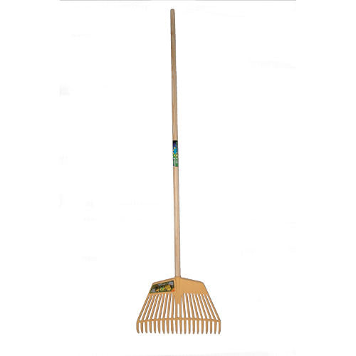 Rastrello per foglie eurotool mm 45cm 20tds plastica gialla con manico 160cm