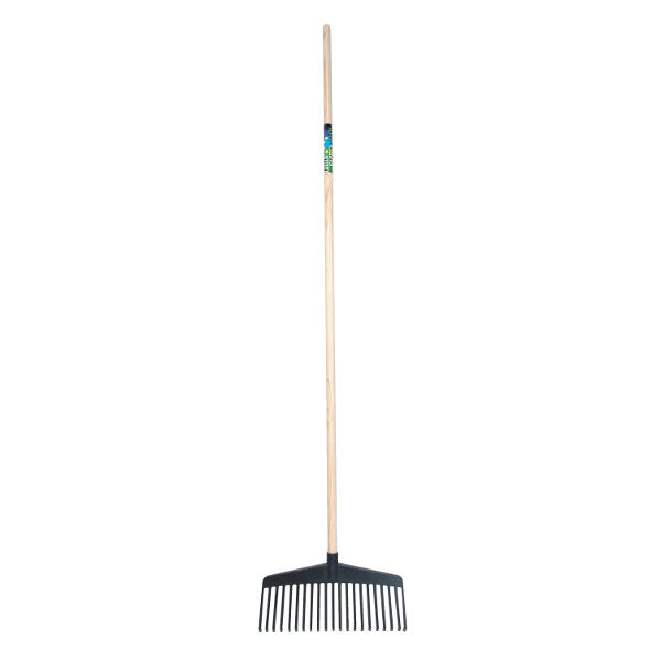 Mm eurotool rastrillo de hojas mm pa 38cm 21 tds negro con mango 150cm