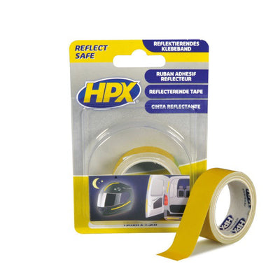 Hpx reflecterende tape geel 19mm 150 mtr