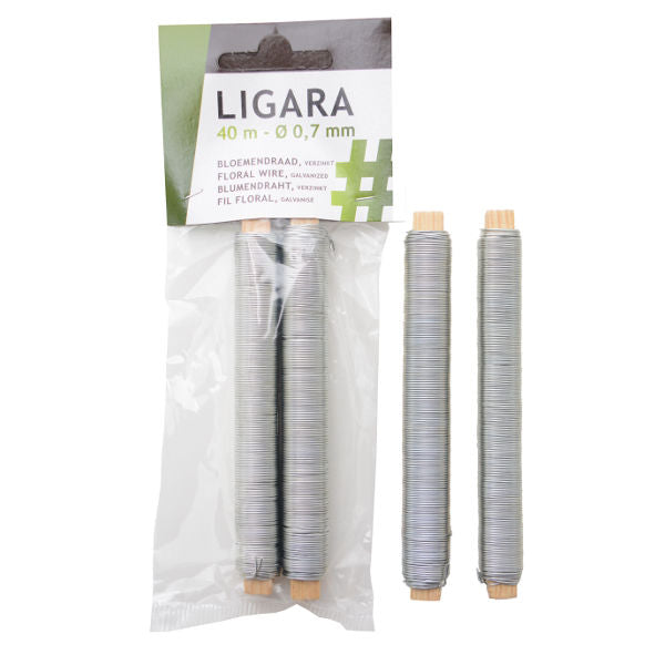 Filo per legatura in filo di fiori Ligara zincato 40m 2 pezzi