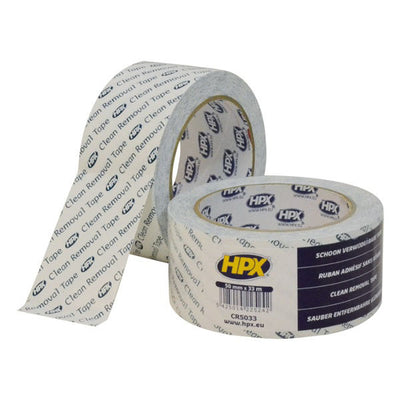 Hpx stucloper bouwtape schoon verwijderbaar wit 50cmx33m