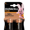 Duracell - Batteria più vita extra al 100% MN1400 LR14 C BP2