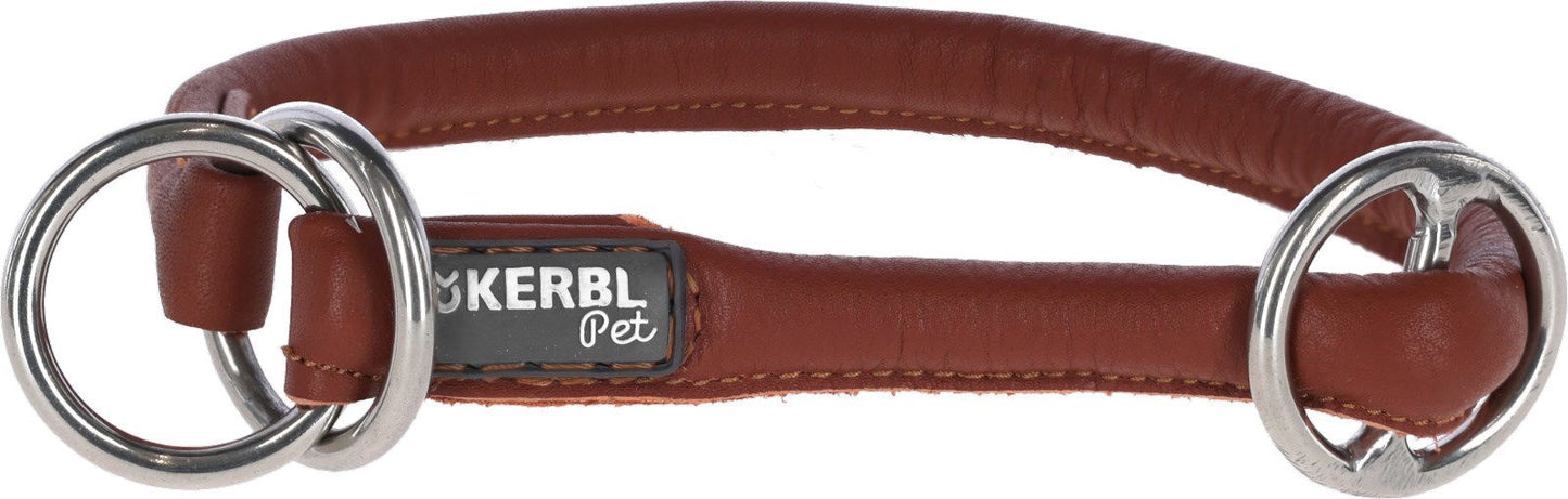 Rundlederen halsband roma m stopper 50 cm 8 mm cognac