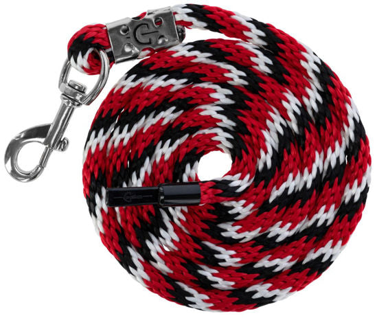 Corda da collo mustang con moschettone rosso, nero e bianco