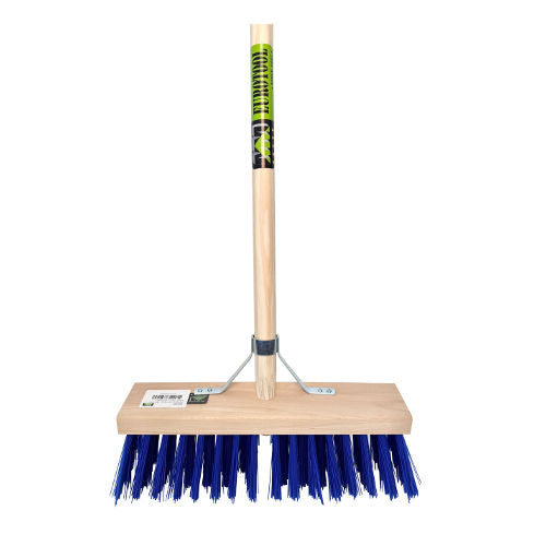 Mm Eurotool escoba de establo PVC azul 36cm mango FSC 150cm portapalos