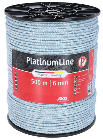 Ako platinumline afrasteringskoord 6mm 500m witblauw