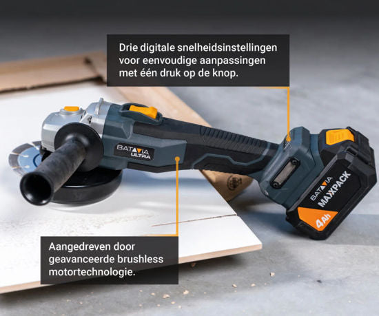 Batavia maxxpack 18v accu haakseslijper 125mm brushlesbody