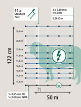 Ako wolfnet ovinet maxi 122cm x 50m doble pin - afbeelding 3