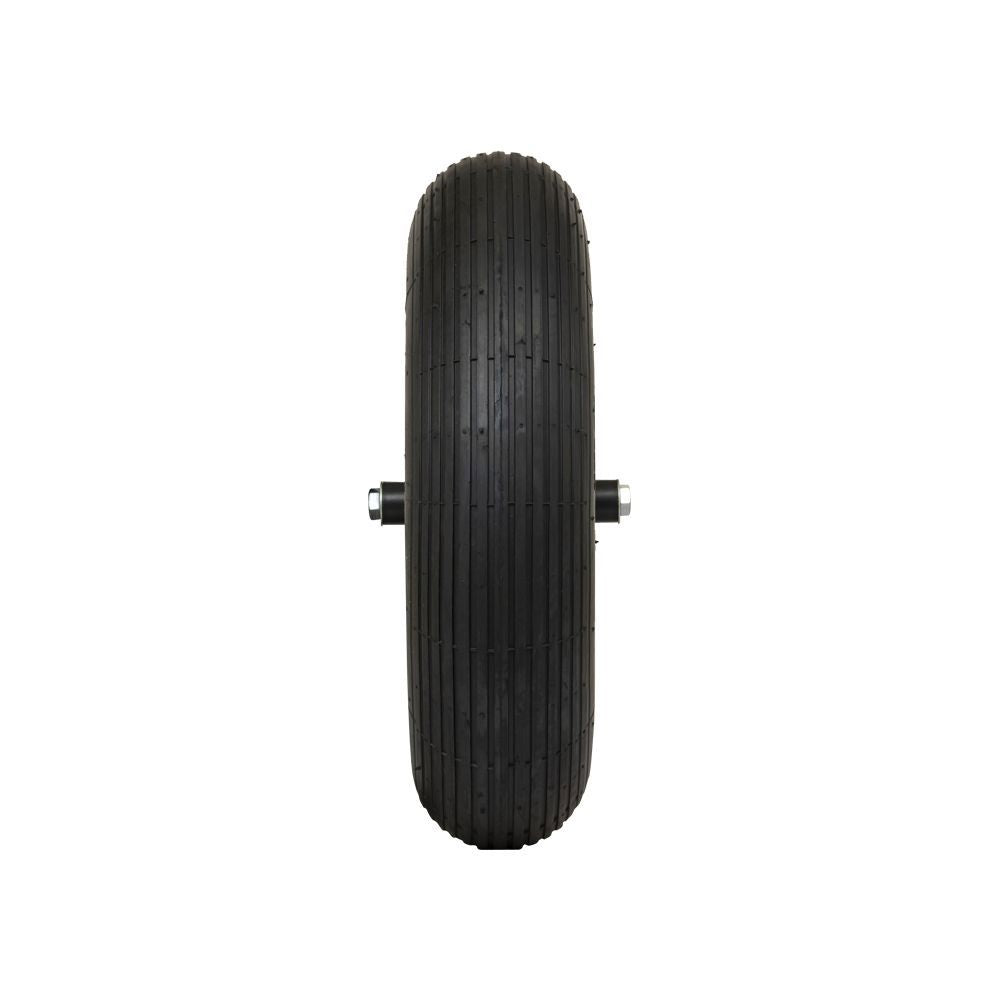 rueda 400x8 neumático 2 capas llanta plastico negro eje 13cm mm