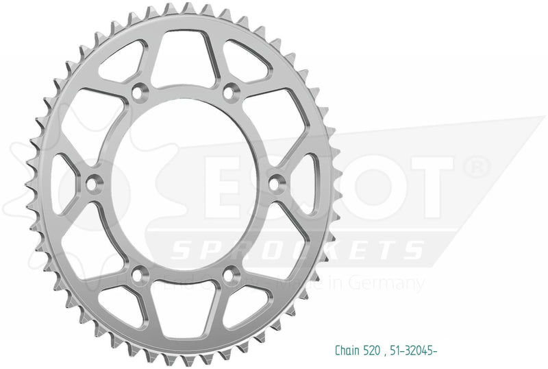 Rueda de la cadena de Esjot 520 48z alu plata