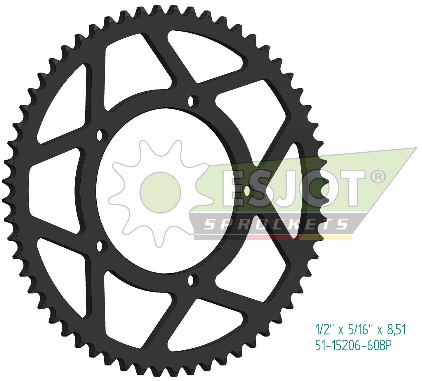 Esjot chain wheel 428 60z alu black