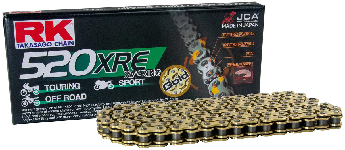 Cadena rk 520 xre 128 n oro abierto