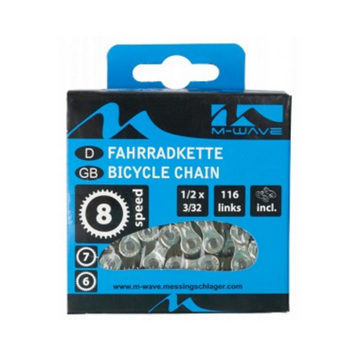 Catena M-Wave 1 2 x 3 32 pollici 116 maglie 6 7 8S argento