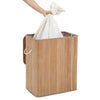 Basket per lavanderia di bambù rettangolare Homestyle Pro + Testo 52x32x63 cm Bianco naturale