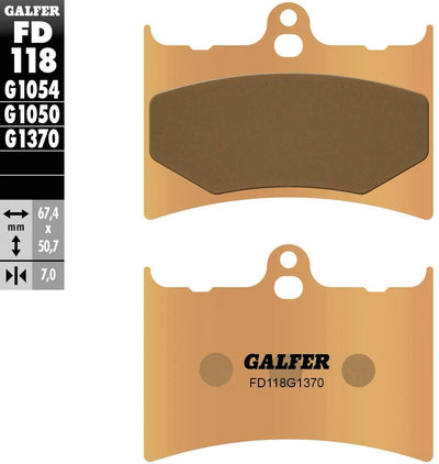 Pastiglie freno Galfer fd118 pastiglia freno fd118 g1370 metallo sinterizzato