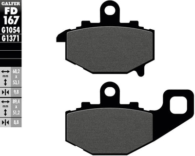 Galfer remblokken fd167 brake pad fd167 g1054 organic