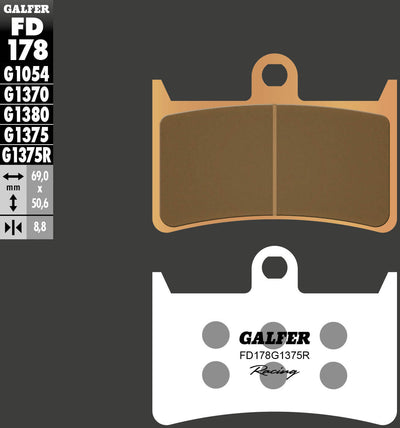 Galfer bremsbelag fd178 brake pad fd178 g1375r sintered metal