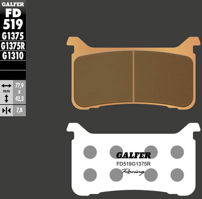 Pastiglie freno Galfer fd519 pastiglia freno fd519 g1375r sint.metal racing
