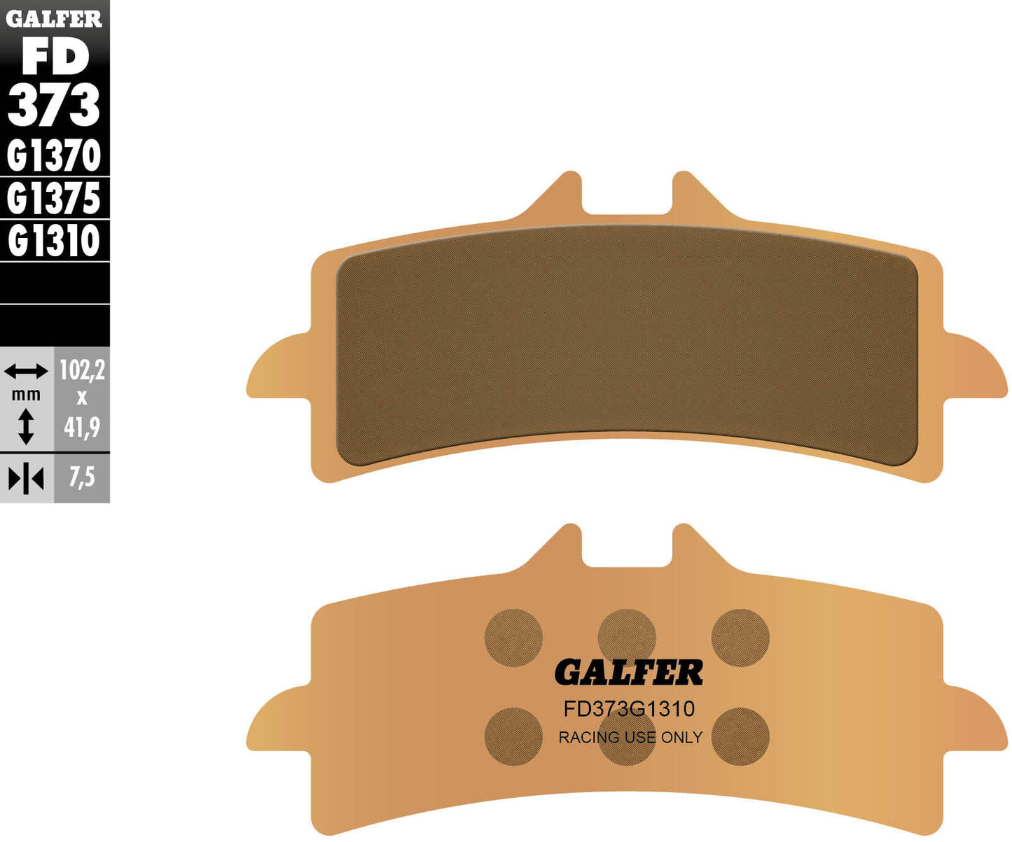 Pastiglie freno Galfer fd373 pastiglia freno fd373 g1310 sint.metal rac.pro.