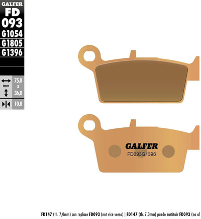 Galfer brake pads fd093 brake pad fd093 g1396 sintered metal