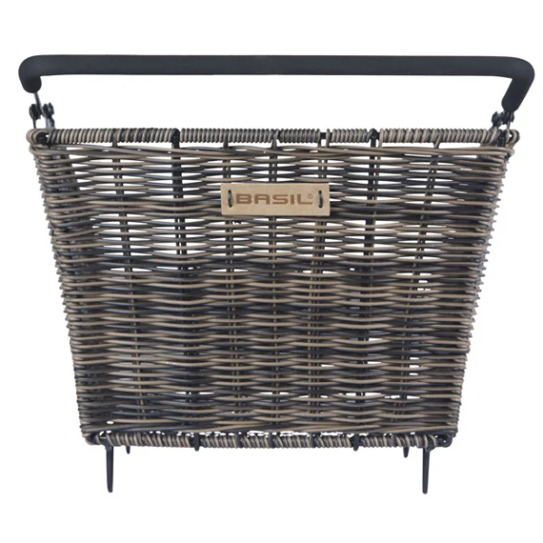 Basil Bicicleta Cesta Cento Rattan Look Multi System 41 x 25 x 12 cm - marrón