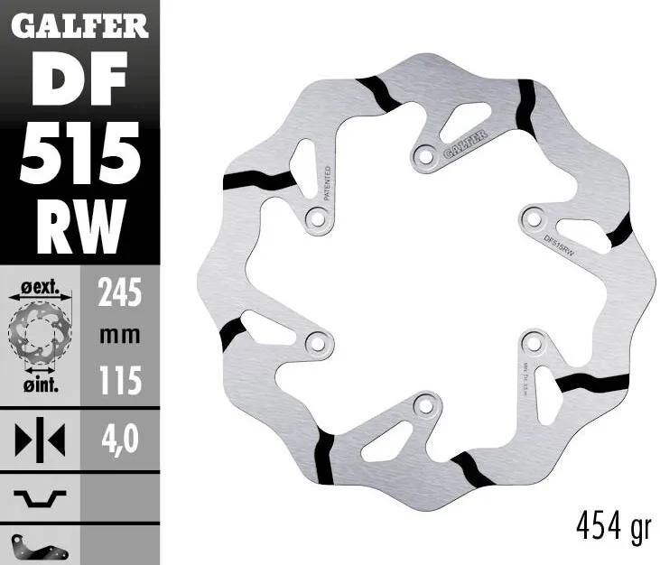Galfer remschijf df515 wave rotor df515 rw offroad rigid gr.