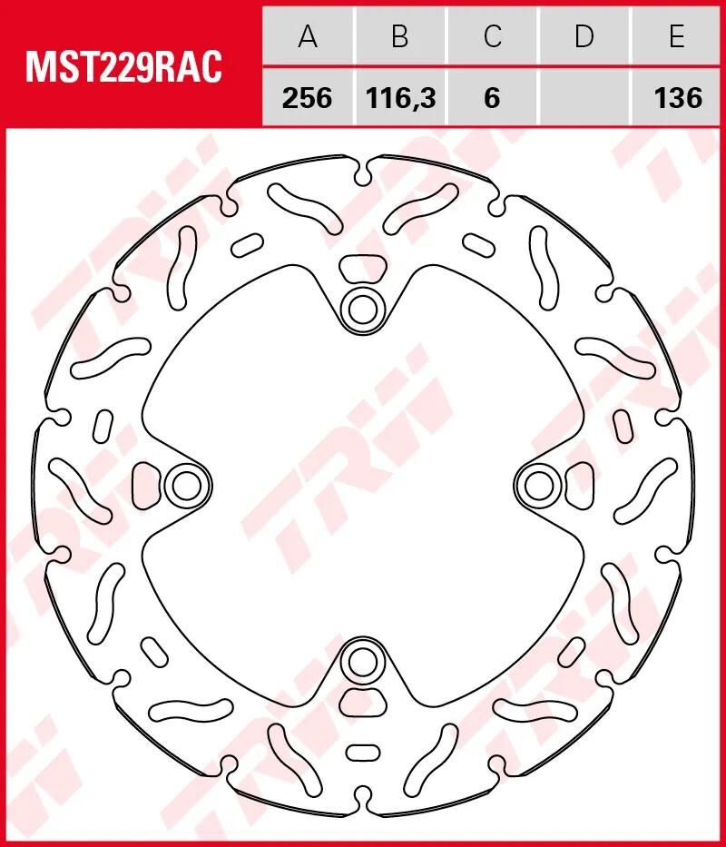 Trw remschijf mst229rac rotor mst229rac rigid