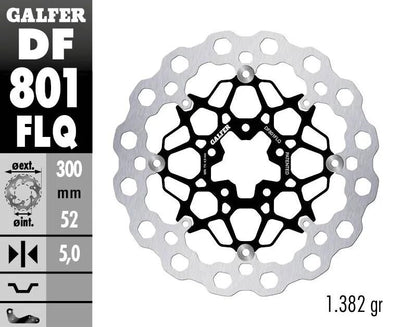 Disco freno Galfer df801 rotori freno flottanti r90r