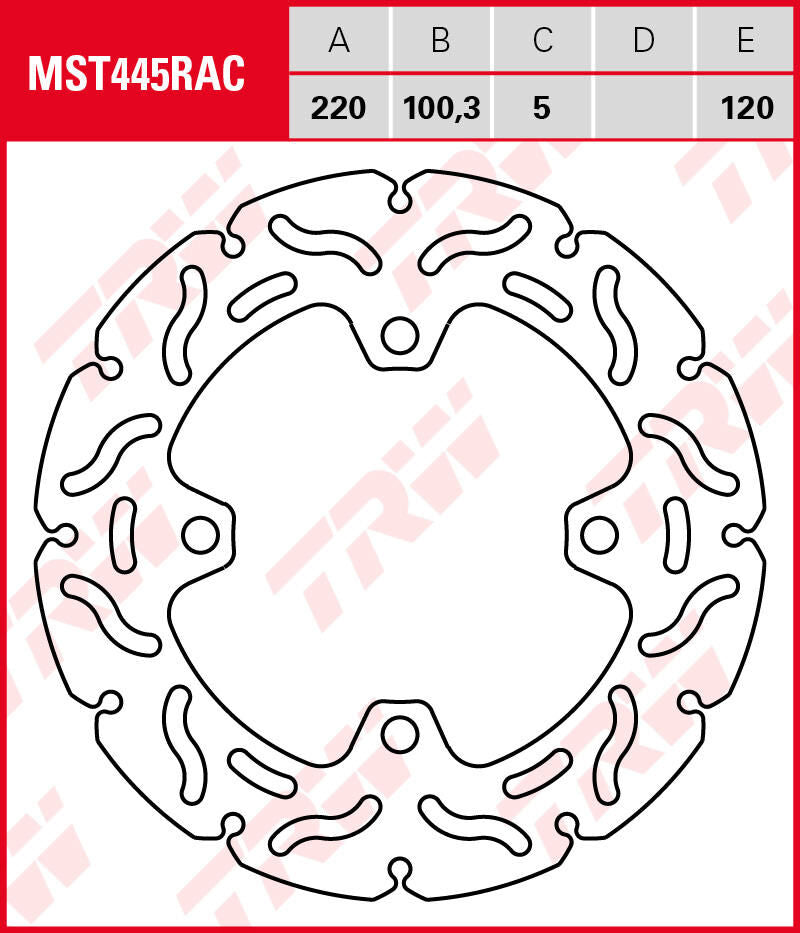 Trw bremsscheibe mst445rac rotor mst445rac rigid